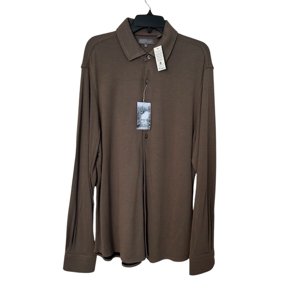 Daniel Cremiuex Apres Ski Shirt Modal Wool Blend Brown Size XL